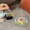 Luxuriöse transparente Kuchenschale mit Deckel Dim Sum Schale Obst Snack Schale Tischdekoration Küchengeschirr