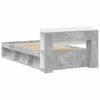 Bed Frame with Storage Space Concrete Grey 75 x 190 cm Particleboard