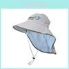 Cartoon Childrens Sun Protection Hat With Wide Brim And Neck Guard For Summer Play
