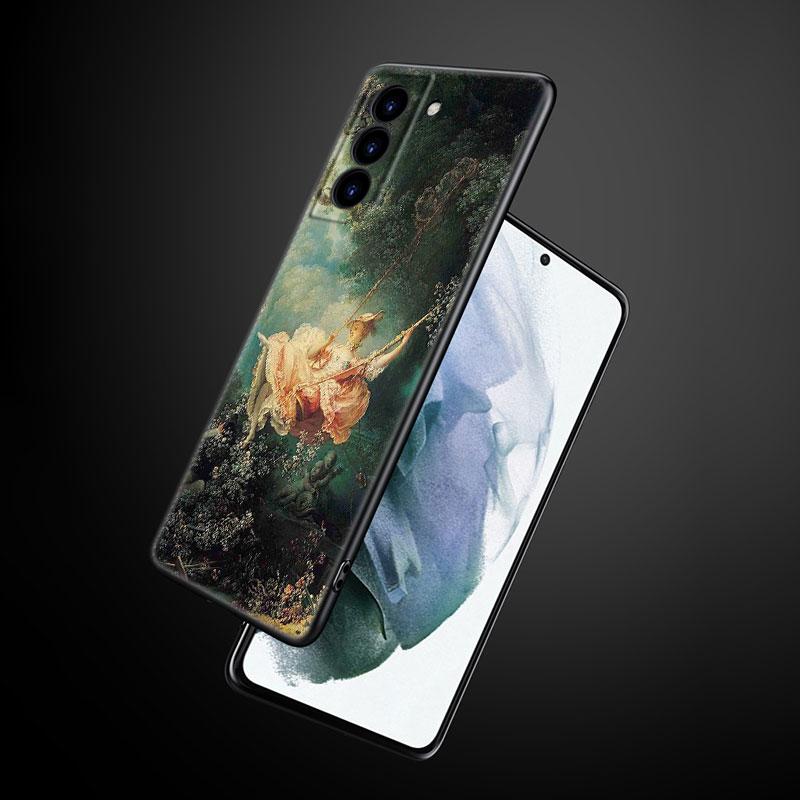 Pouzdro na telefon s renesanční uměleckou malbou pro Samsung Galaxy S22 Pro S21 S20 Ultra FE S10 Lite 5G S10E S9 S8 Plus Měkký TPU Černý kryt