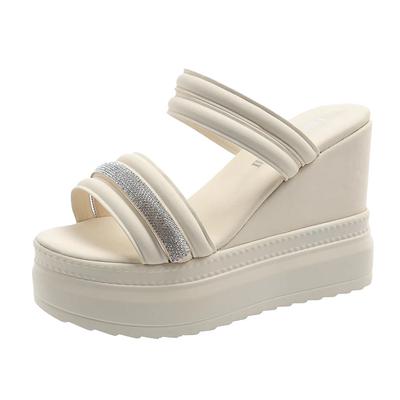 11.5CM Summer Peep Toe Wedges Sandals For Women Fashion Bling Platform High Heels Casual Gladiator Shoes Female Slipper Sandals