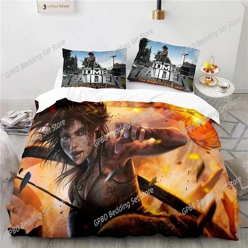 Comforter 3D Print Game Tomb Raider Bedding Set Bedroom Soft Modern S Comefortable Kids And