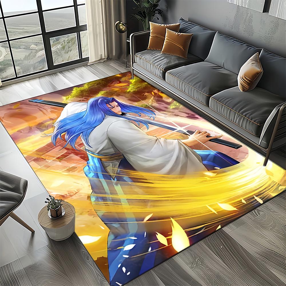 Retro Game Samurai Spirits Shodown Haohmaru Cartoon Carpet Rug for Living Room Bedroom Home Sofa Decoration,Non-slip Floor Mat