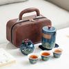 Outdoor Portable Travel Tea Set Camping Tea Set Ceramic Express Cup One Pot Three Cups Household Souvenir Business Gifts