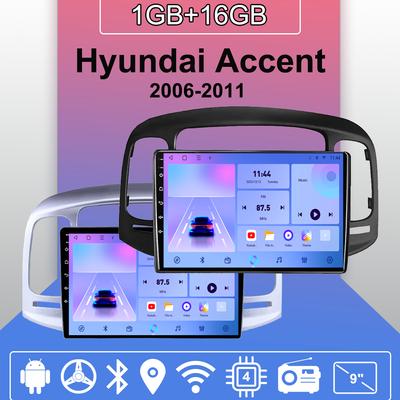 Radio Samochodowe Android Auto Carplay Dla Hyundai Accent 2006-2011 Odtwarzacz Multimedialny Jednostka Główna Stereo Nawigacja GPS BT WIFI 1+16GB