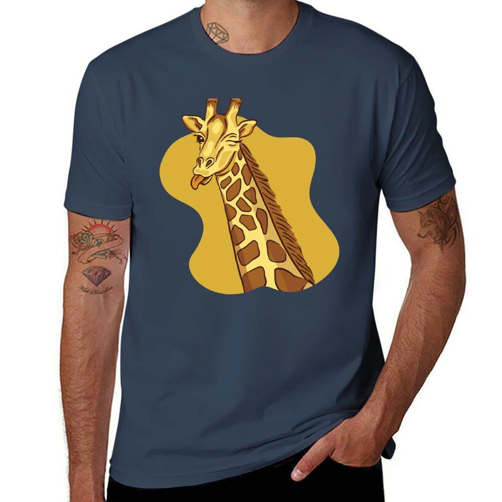 Winking Giraffe Tshirt Halloween Casual Tshirt S
