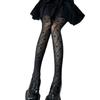 Transparent Heart Long Tights Ultra-thin Leggings Women Fashion Mesh Pantyhose  Streetwear
