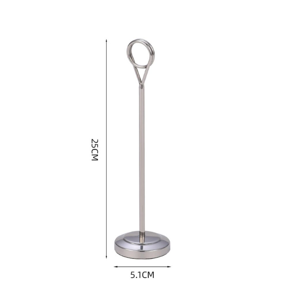 Cute Stainless Steel Round Photo Clip Elegant Note Clamp Stand  Restaurant Table