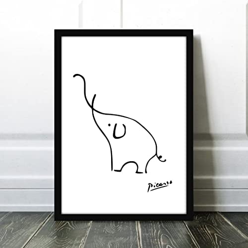 Poster aoipro Picasso Cute Elephant Drawing (A4 size (with black frame))