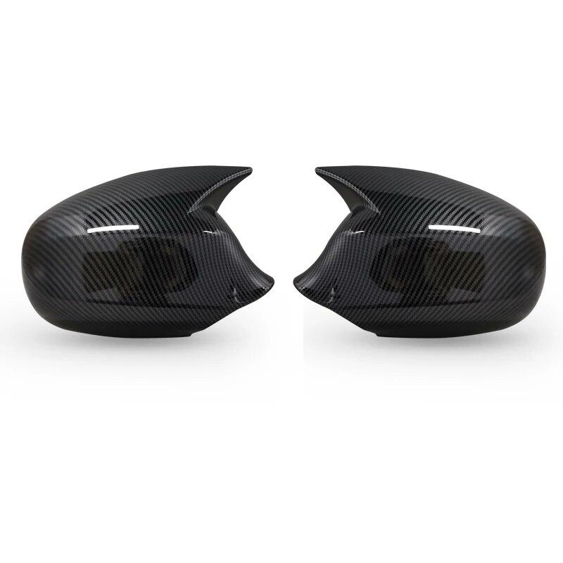 1pair For BMW E87 E81 E82 E90 E91 E92 E93 Rear View Side Case Trim ABS Carbon Fiber Style Car Rearview Mirror Cover