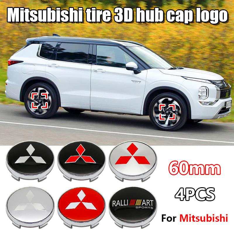 4 ks 60mm Samolepky na středové krytky kol auta Kryty ráfků pro Mitsubishi Pajero Outlander XL Montero Lancer Triton l200 Galant