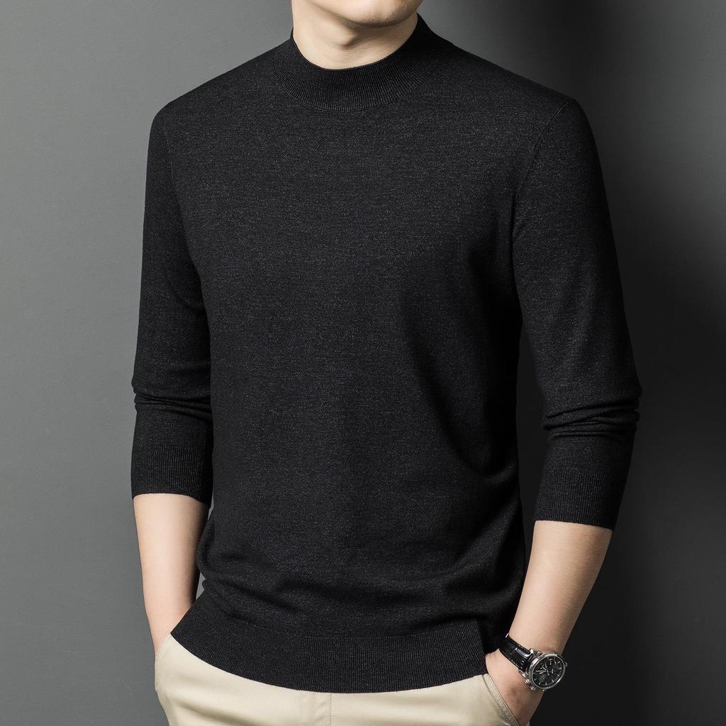 Men's Autumn/Winter Thick Wool Half-High Collar Sweater