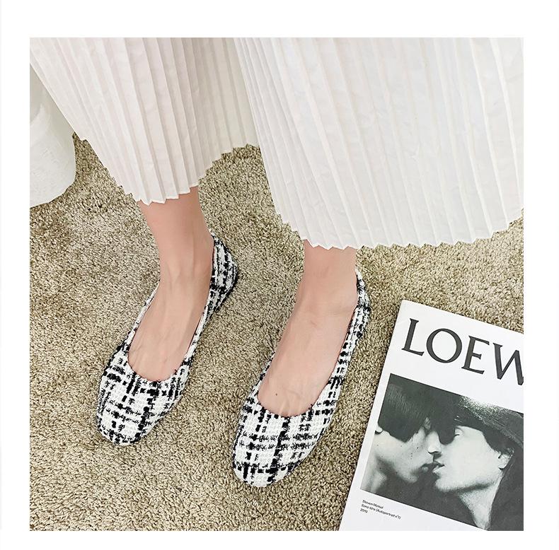 Damen Mädchen Einfarbig Große Größe Slip On Flache Flache Komfort Casual Plaid Einzelschuhe