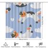 Whimsical Cat Pattern Shower Curtain For Home Decor Modern Blue And White Bathroom Accessories Perfect Gift Idea (200Cmx180Cm)