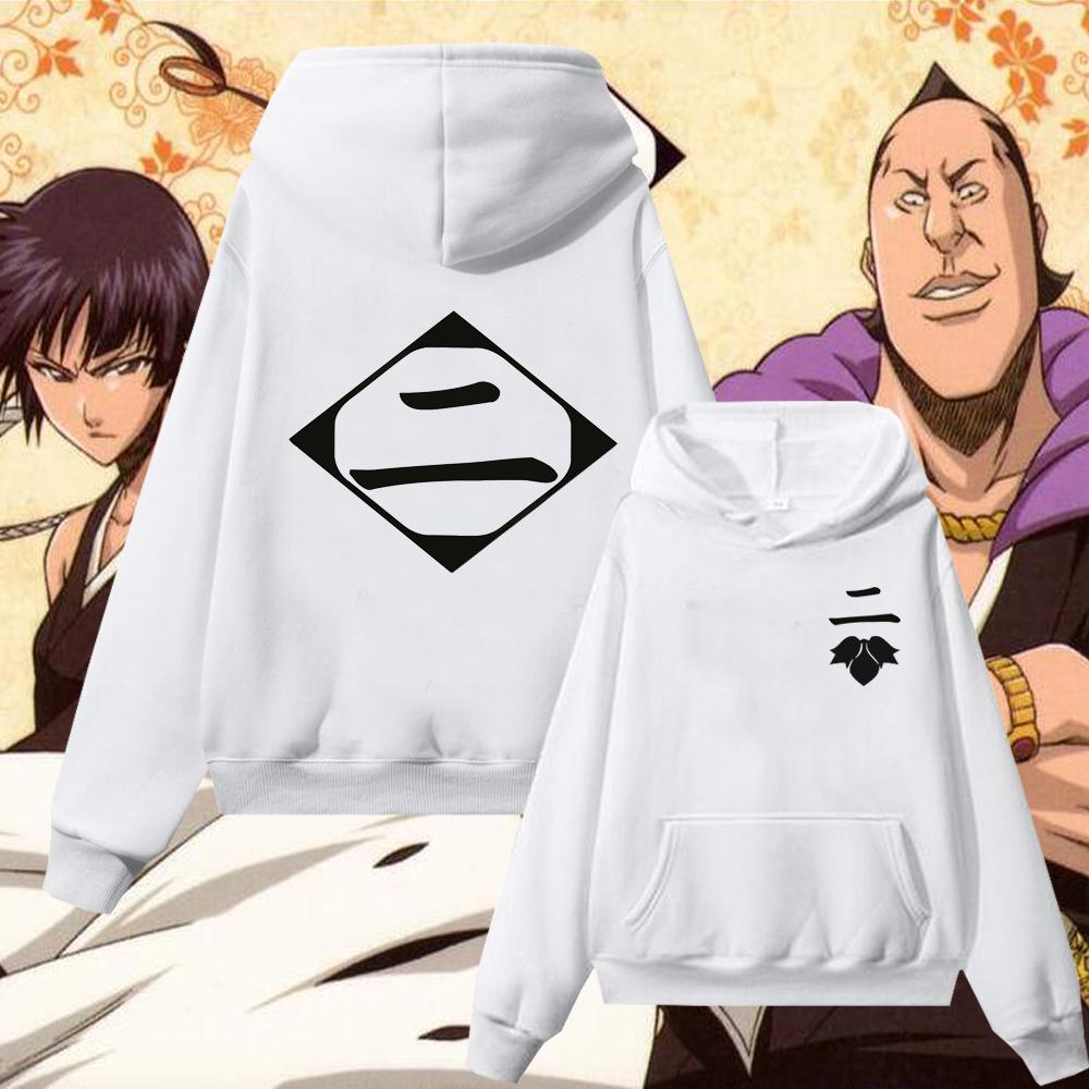 

Anime Bleach Kuchiki Byakuya Abarai Renji Hoodies sweatshirt Cosplay Gotei 6 Streetwear Man Woman oversized hoodies S