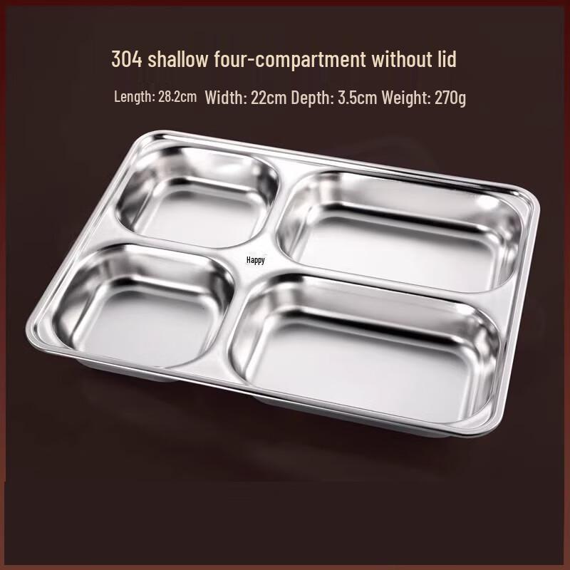 

AVADEN Stainless Steel 4-Compartment Lunch Trays - Set of 5