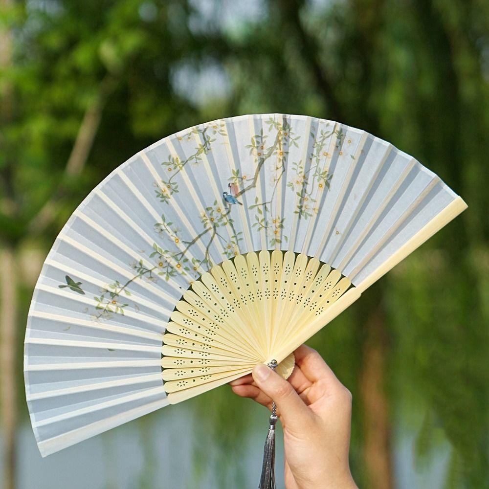 Handmade Folding Fan No Deformation Props Fan Hanfu Accessories   Cheongsam