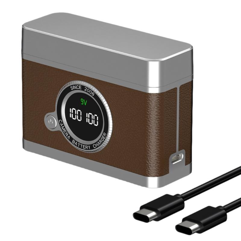 

Double Slot Fast Charging Station Battery Power Base for E6NH E6P Batteries with LCD Display and Type C Port кофейный