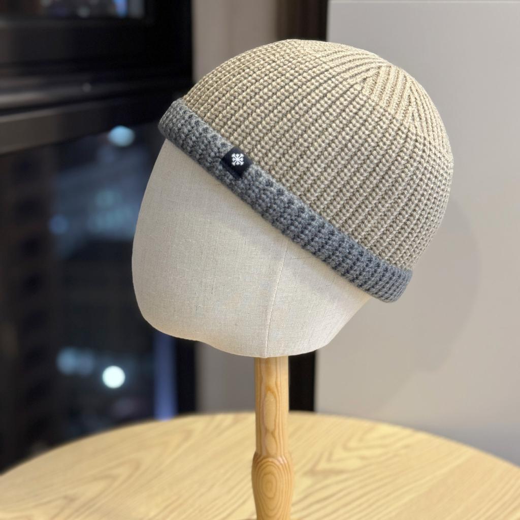 Landlord Knitted Hat for Men and Women Short Watermelon Woolen Hat Dome Cold Hat Autumn and Winter Warm Casual Pullover Melon Skin Hat