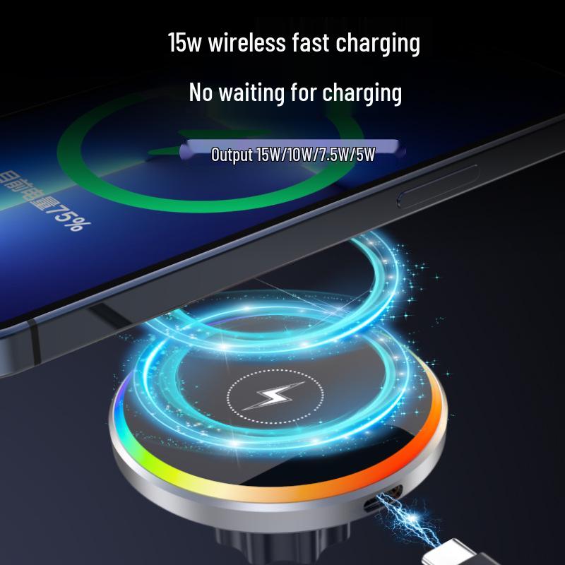 Magnetic Car Phone Holder with Wireless Charger for Apple