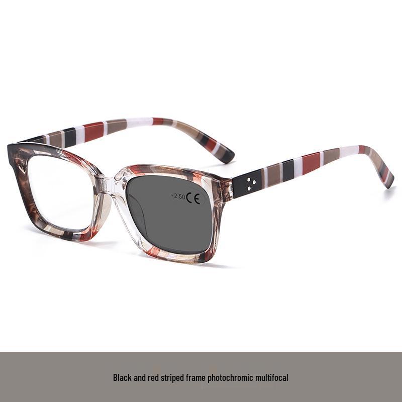 Unisex Multifocal Photochromic Blue Light Blocking Reading Glasses with Dual-Use for Distance and Reading, Ideal for Seniors