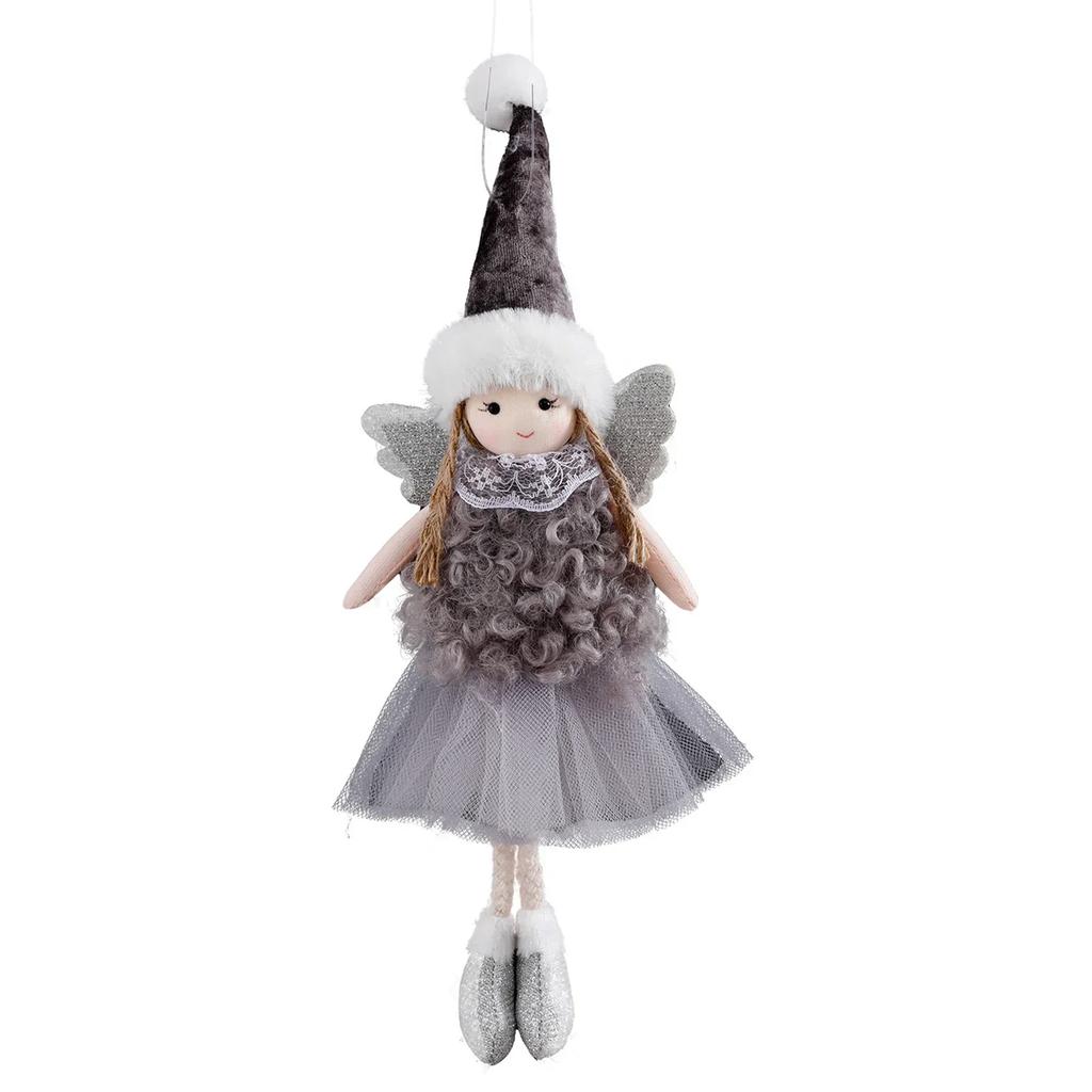 1 Stück Weihnachtsengel Plüschpuppe Anhänger Weihnachtsbaum Hängende Ornamente Party Dekoration 28x11cm Für Treppen Kamin Wand