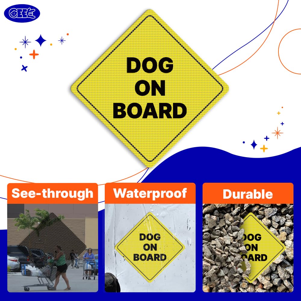 GEEKBEAR Dog Boarding Sign - Sticker or Magnet, Color Variations, Weather Resistant - Diamond