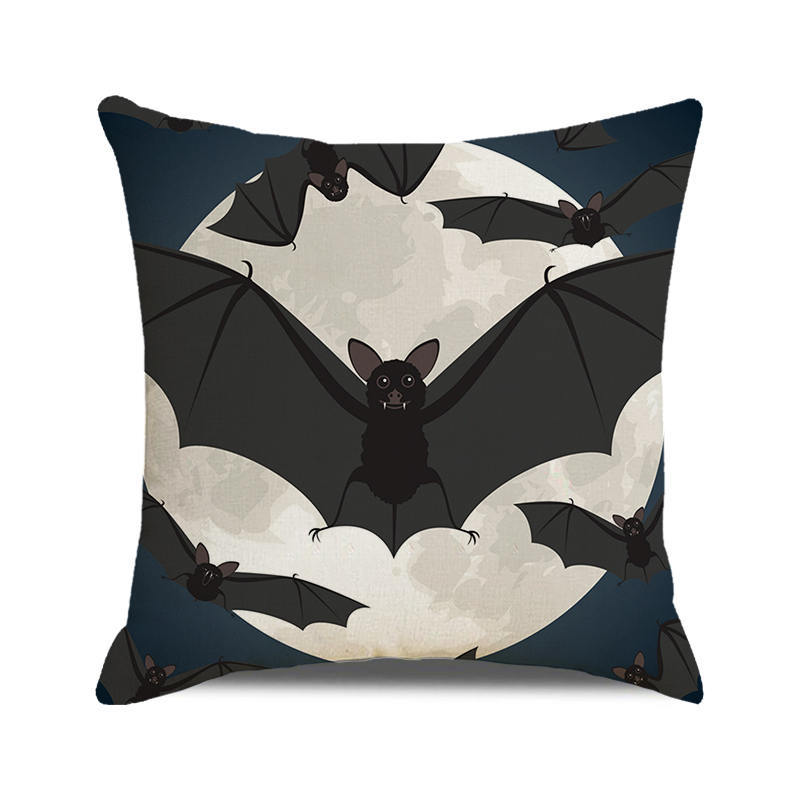 Halloween colorful pumpkin devil Digital printing short plush pillow covers for car sofa office cushion cover home goods
