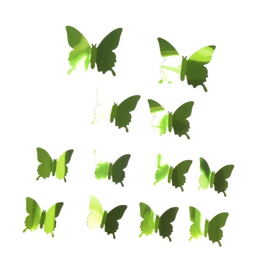 12Pcs/Set Butterfly 3D Mirror PVC Wall Art Sticker Decal Removable Home Decor