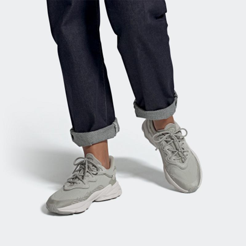 Adidas Originals Ozweego Fabric Sports Comfortable Breathable Low-Top Lifestyle Shoes Women Sneakers Gray FV9749