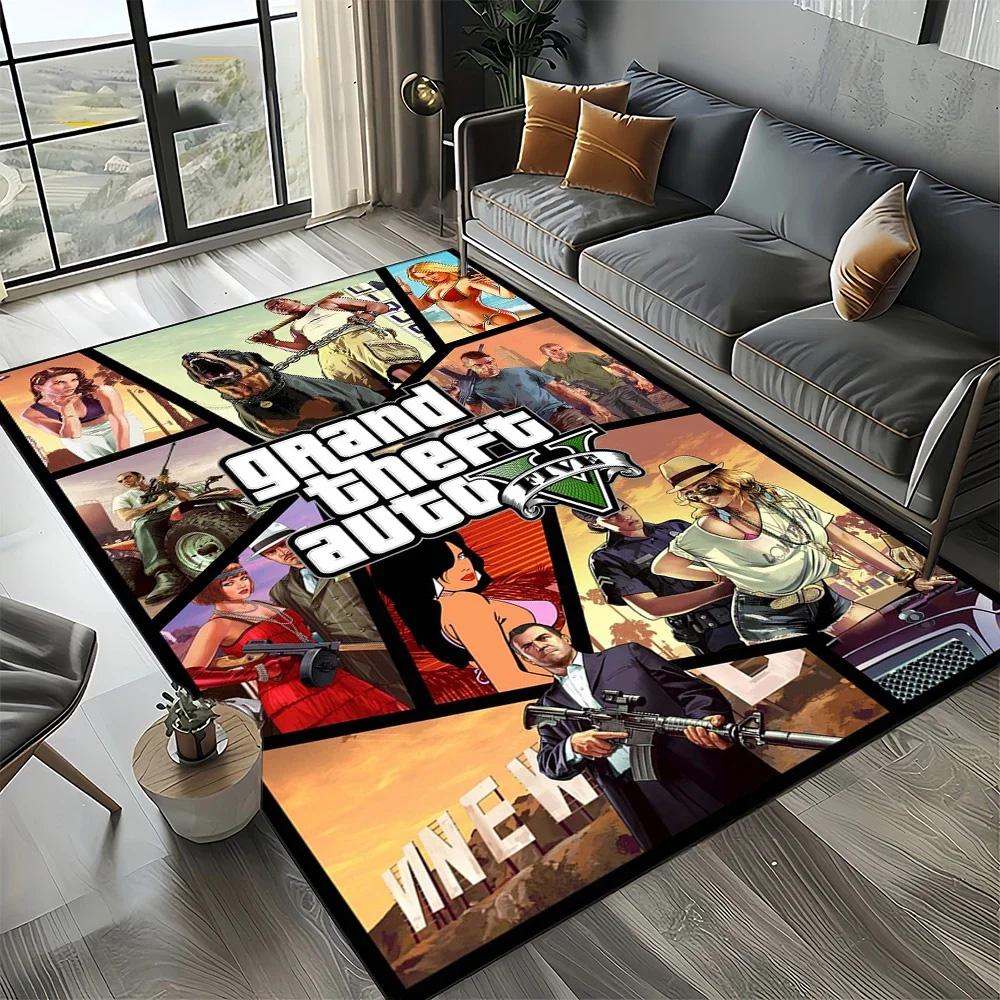 G Grand T Theft S Auto G GTA 6 Game Gamer Carpet Rug Art for Room Decor Home Bedroom Sofa Gift Kids Area Rug Non Slip Floor Mat