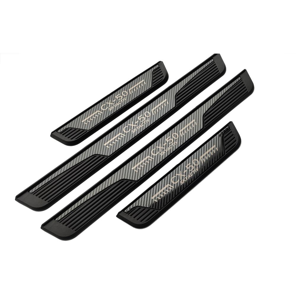 

Для Mazda CX50 защита порога автомобильные аксессуары авто порог Накладка наклейки стальная отделка педали стиль 2022 2023 чёрный