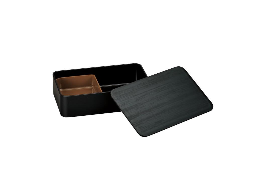 Tatsumiya WOOD STYLE Lunch Black Wood 30462 Single-Tier Box, Grain, 800mm,