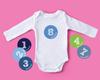 Inkdotpot 12 Month Baby  Milestone  Sticker  Boy Girl-Monthly  Milestone  Round  Stickers 24 Count
