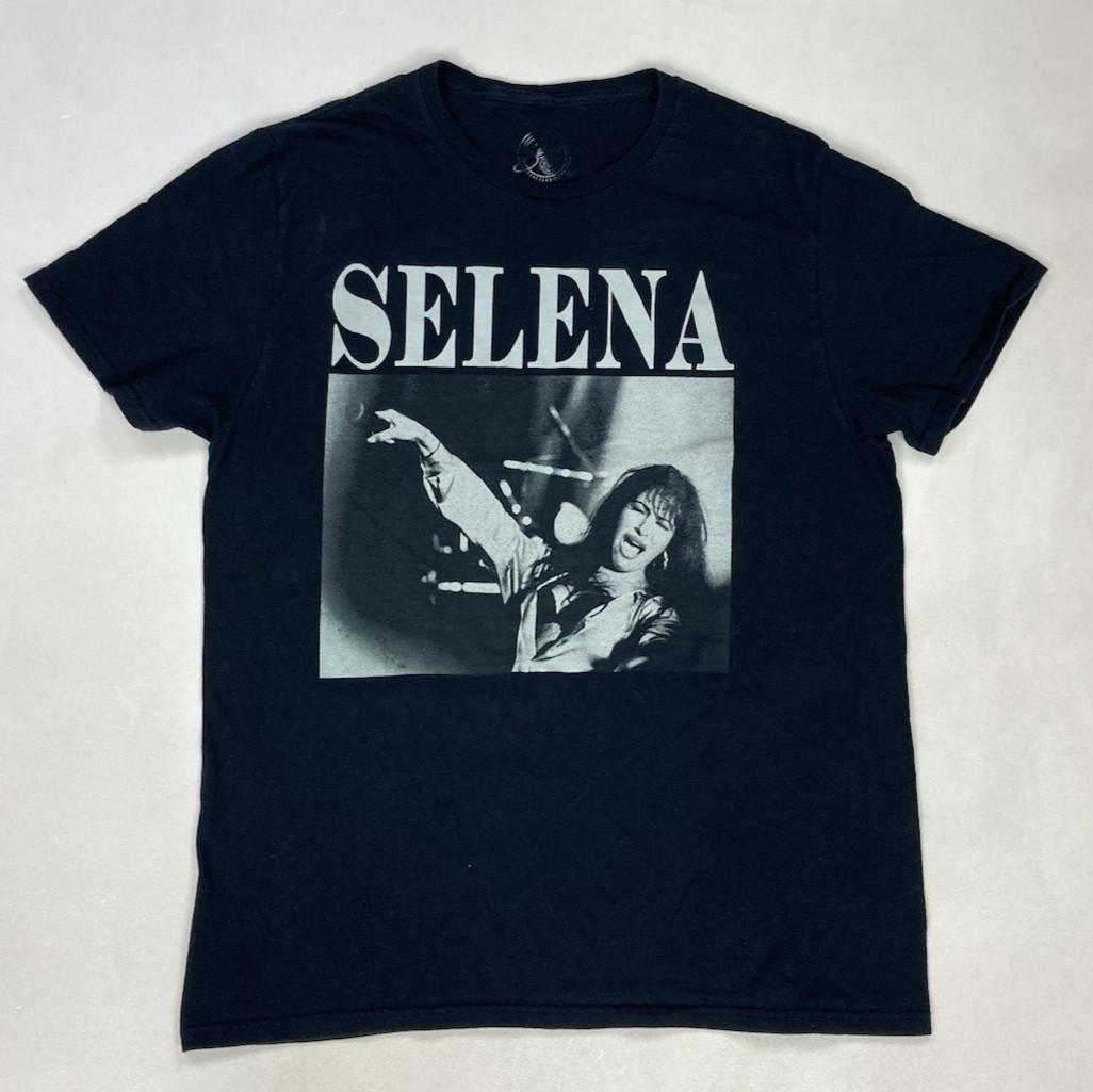 Selena Retro Graphic T-shirt Men Medium Black Short Sleeve Music S