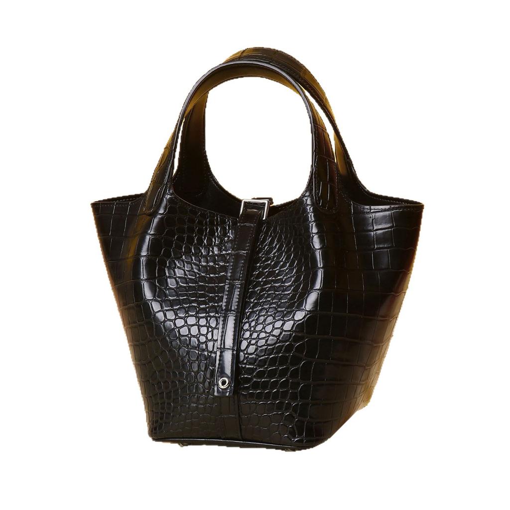 Exquisite and Super Popular Crocodile-patterned Bag for Women, Summer, High-end Style, Basket Bag, Versatile Crossbody Bag, Handbag