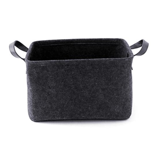 Cesto Portaoggetti Pieghevole In Feltro – Rettangolare 33x20x23 Cm – Per Biancheria, Giocattoli E Riviste – Organizer Morbido Con Manici