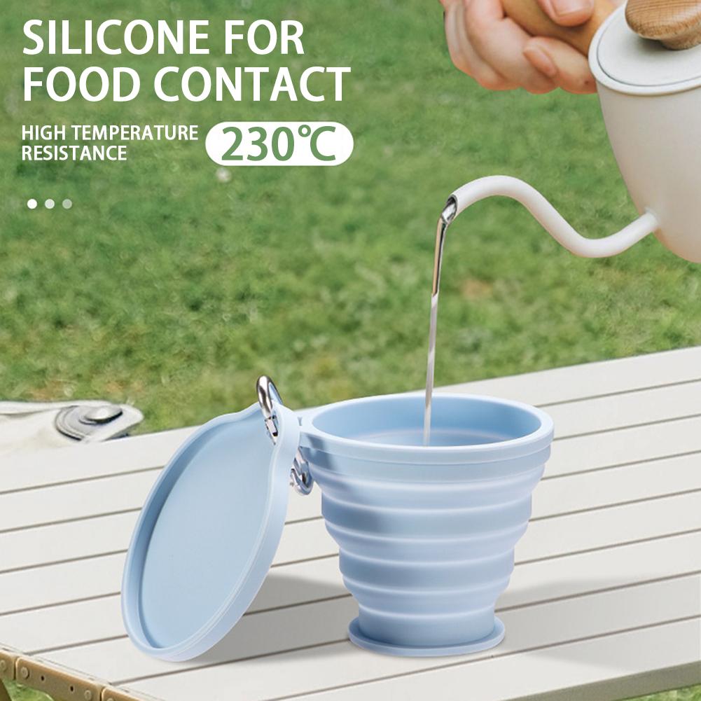 Collapsible Silicone Travel Cup Lightweight Leakproof Food-Grade Hiking Water Cup Non Bpa Reusable Portable Water Cup