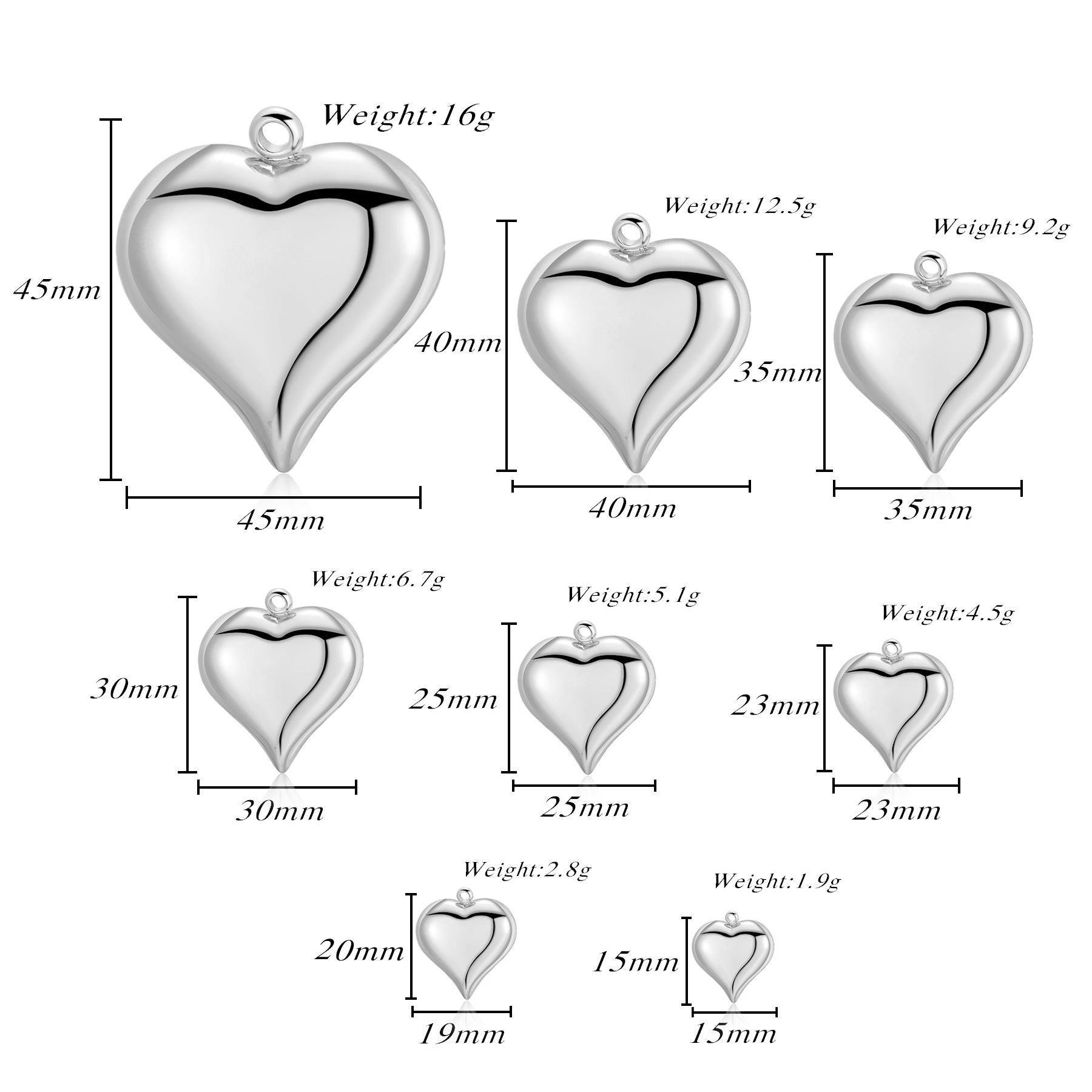 2pcs Stainless Steel Heart Charms For Necklace Jewelry Making Hollow Heart Pendants DIY Earring Connectors Jewelry Supplies 15mm