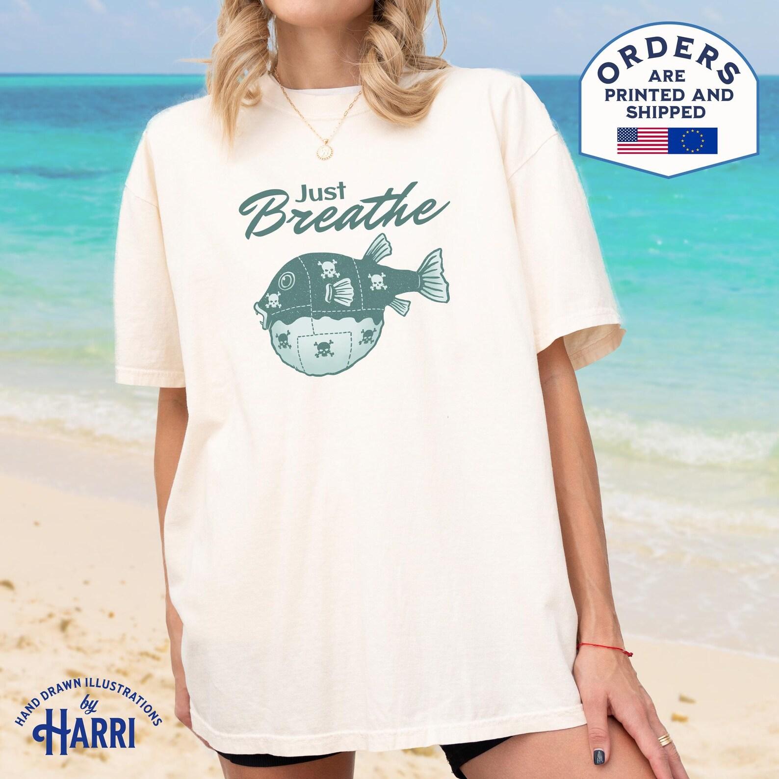 Just Breathe Ocean Shirt: Comfort Colors Marine Biology Tee M