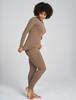 Warm Winter Top and Bottom Fleece Lining Light Extra Thick and Bottom Size (Lapasa) Women's Innerwear, Underwear, Set, [3. Brown, (Top Set), L]