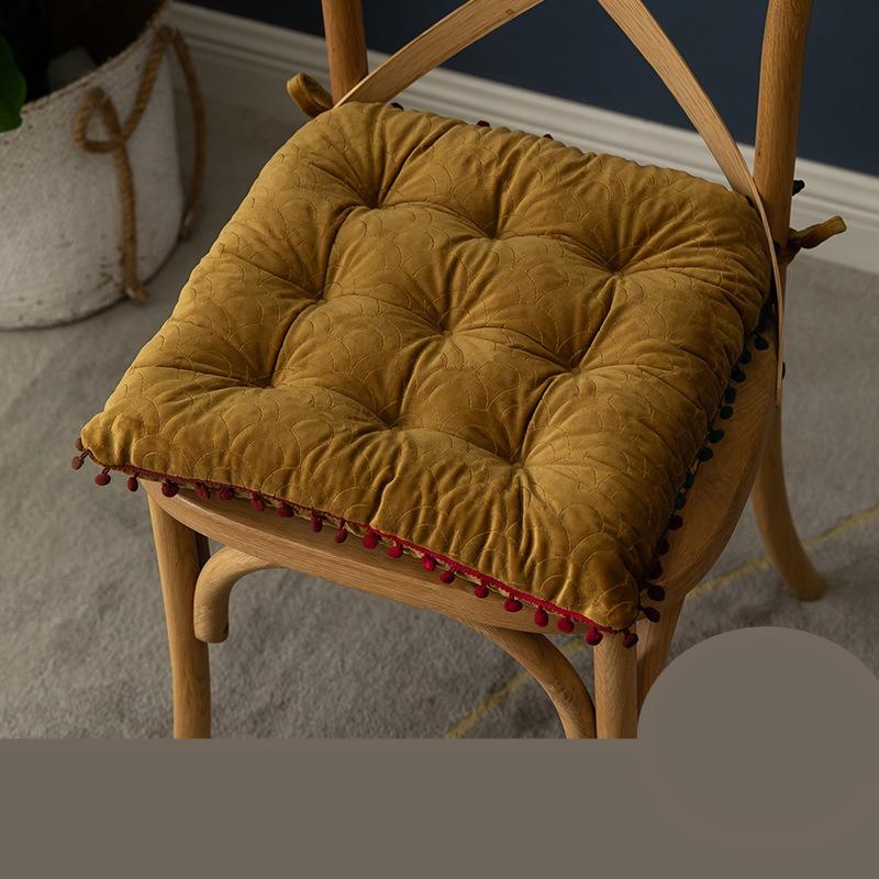 

Nordic Dutch Velvet Cushion Multi-scenario Application Home Living Room Floor Office Chair Quilting Cushions Tassel Decorat Anti Slip Strap Fart Pads 40*40cm 1pcs