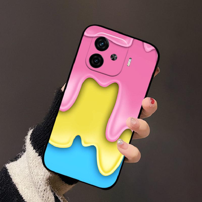 Für Vivo IQOO Z9 Turbo Rückabdeckung Mode Schwarz Weiches TPU Silikon Handyhülle Für IQOO Z9 Turbo 5G Handy Schutzhülle Fundas