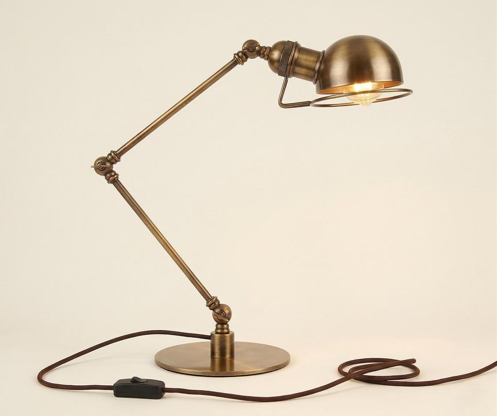 Vintage Industrial Brass Desk Lamp with Adjustable Swing Arm | Steampunk Articulated Task Light | Retro Office Table Lamp
