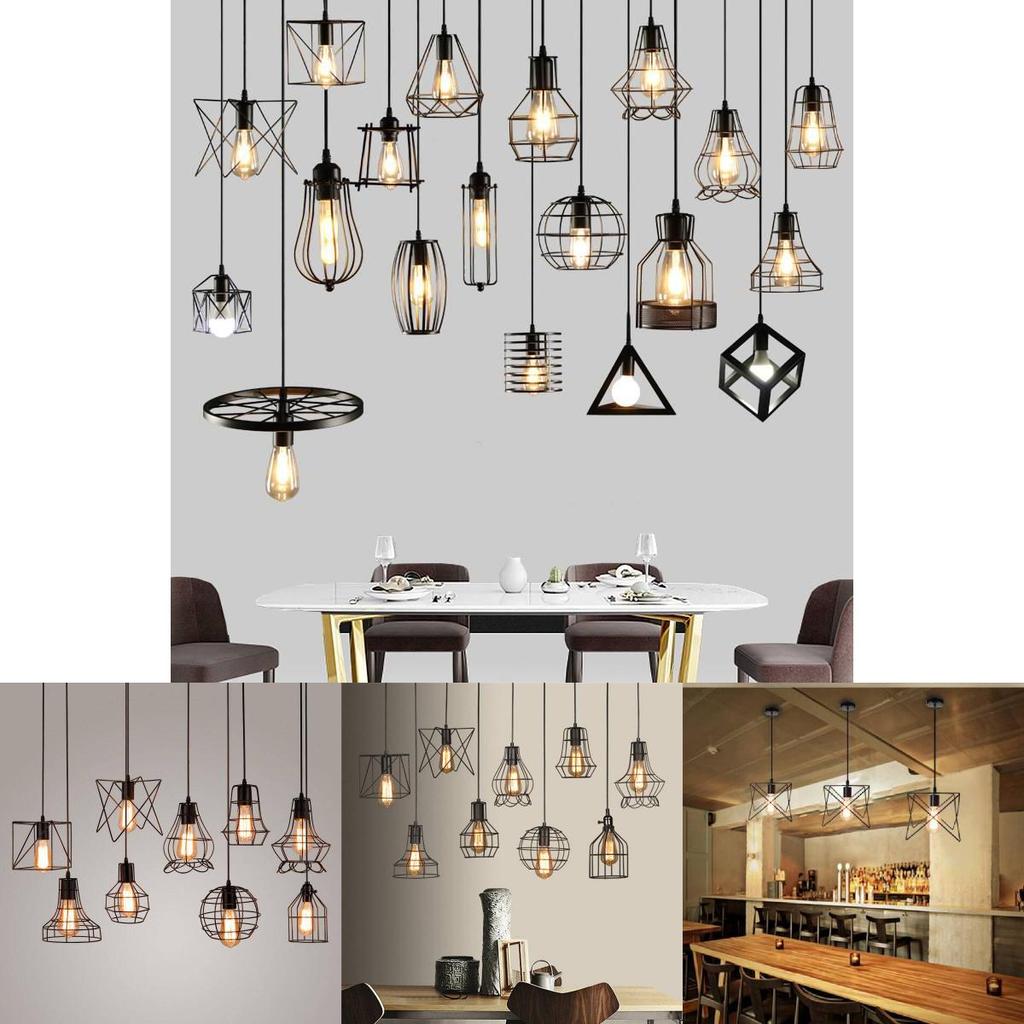 Vintage Industrial Iron Edison Pendant Light Creative Loft Bar Cage Led Lamp
