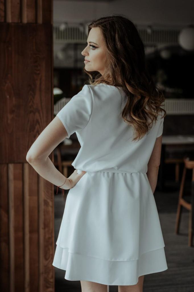 Dress with Double Skirt T374 Raspberry XS