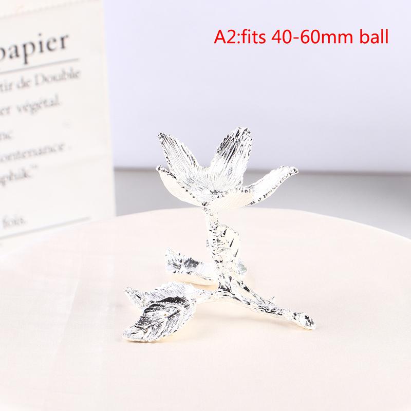 Ball Base Gold Sliver Tree Leaf Shape Metal Holder Sphere Stone Support