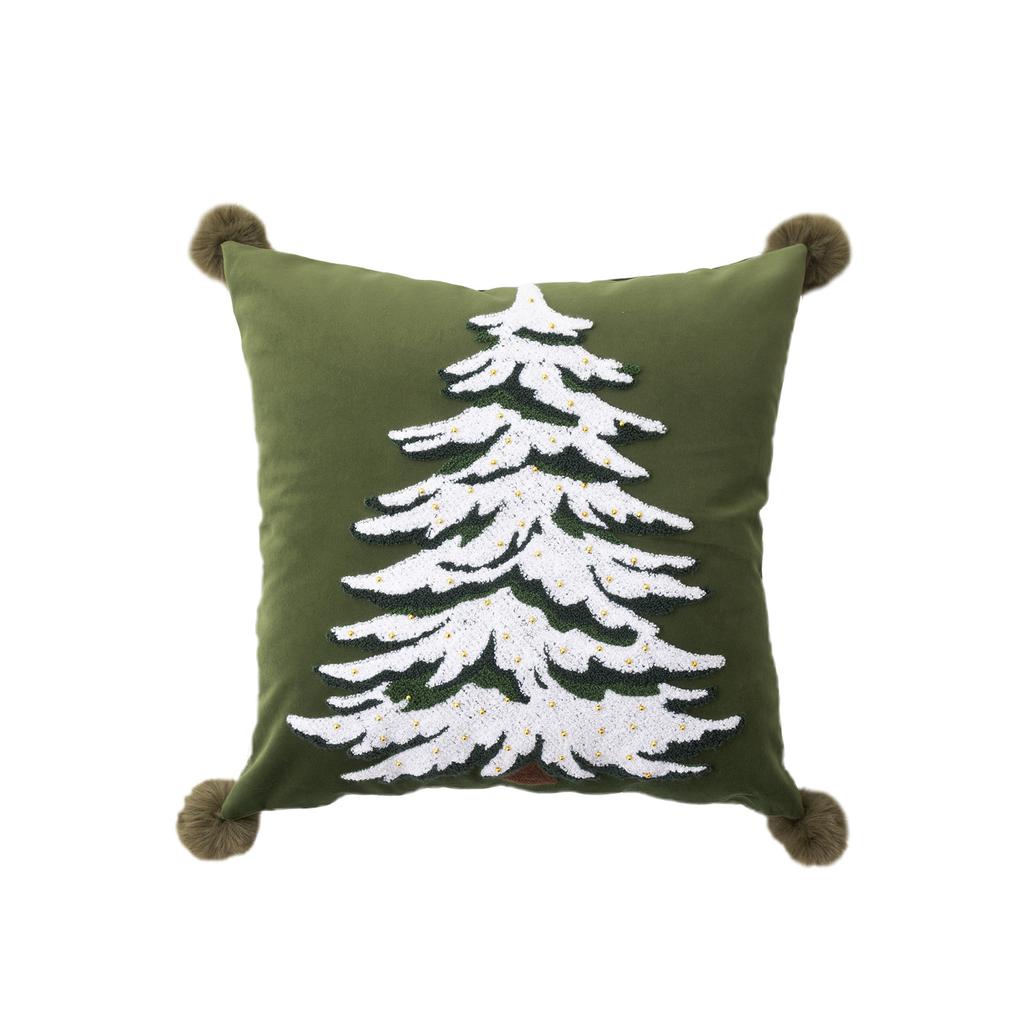 American Style Christmas Elements Cushion Cover Bedroom Living Room Sofa Decoration Pillow Cover Can Be Disassembled and Washed