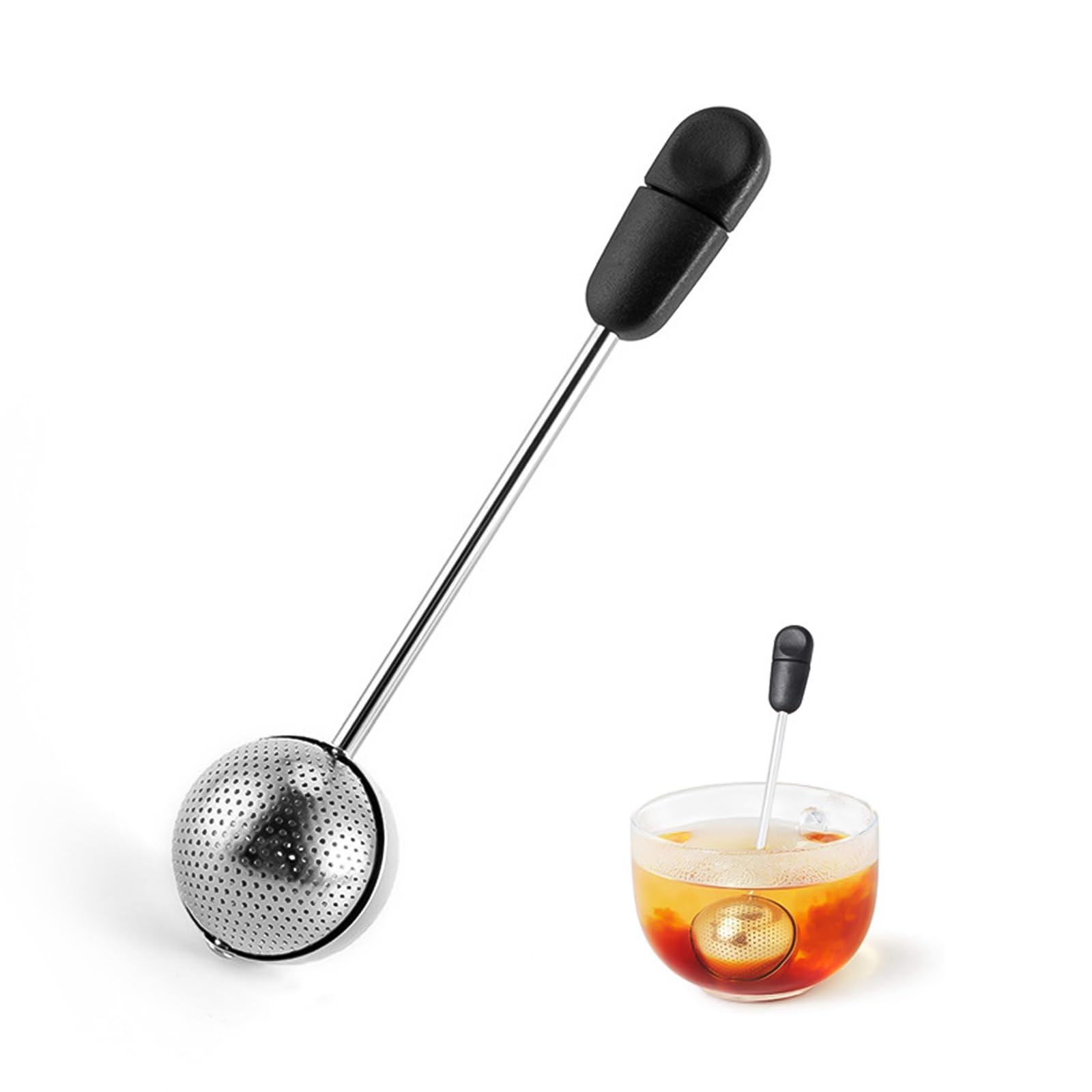 

Doyime Stainless Steel Tea Strainer with Handle and Lid, Ultra-Fine Mesh for Tea Leaf Filtering, Compact, Lightweight, Easy to Clean, Heat Resistant,