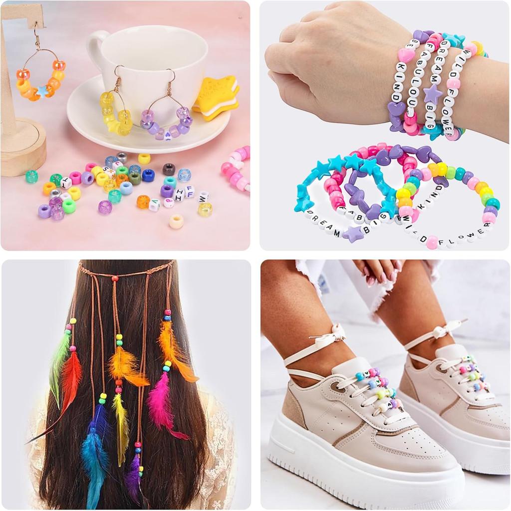 Bead Plastic Collection Kids Crafting Colorful Letters Tools Handmade Learning